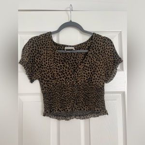 UO Bennett Button-Down Smocked Top